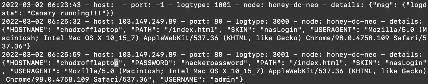canary log